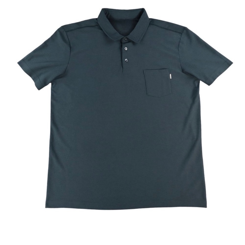 Vuori Mens Ace Polo Indigo Mens Short Sleeve Shirt Size:L Travel Casual EUC